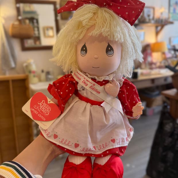 미국빈티지 프리셔스모먼트 봉제인형/레드원피스