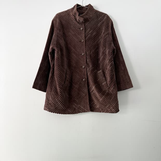 Big button corduroy jacket / brown