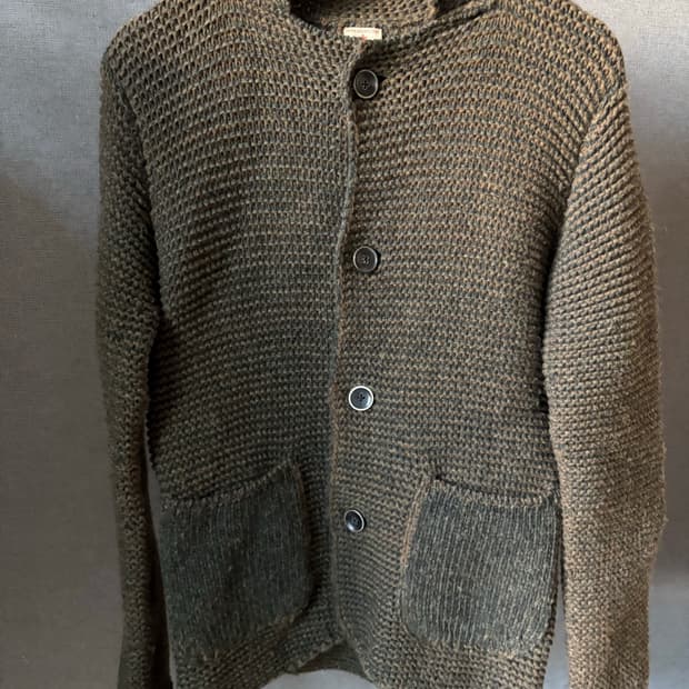 캐피탈 믹스그린 가디건