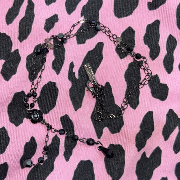 Anna Sui 안나수이 오리엔탈 플라워 드롭 큐빅 목걸이 