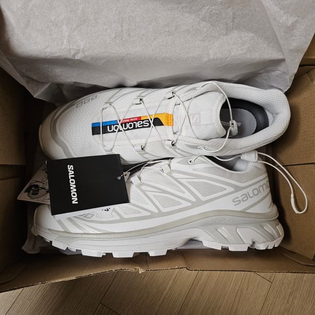 280 새제품 살로몬 XT-6 ADV 화이트 L41252900 남자 신발