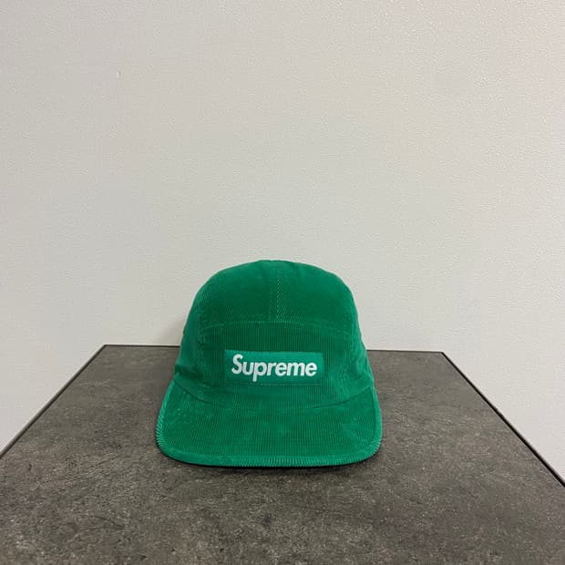 (OS) 슈프림 박스로고 캠프캡 모자 코듀로이 그린