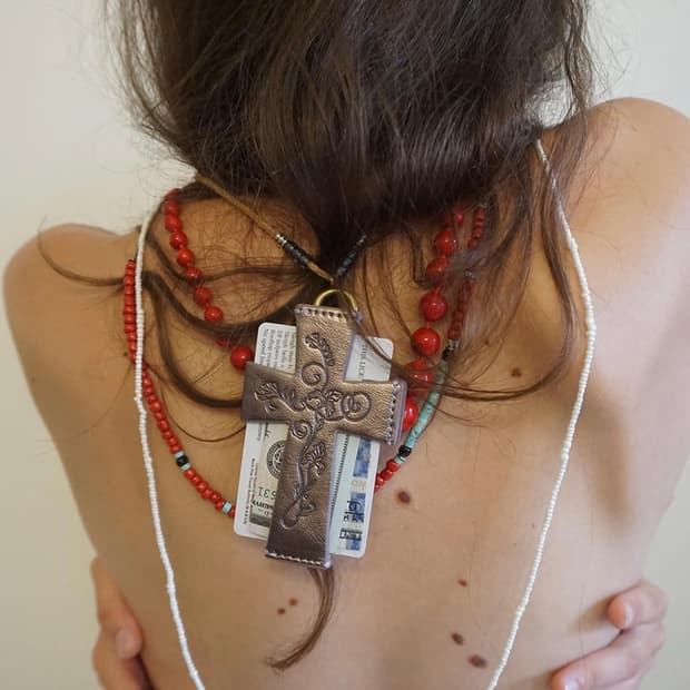 스컬프터 십자가 카드지갑