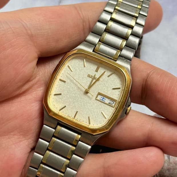 Seiko 세이코 스퀘어 콤비 쿼츠 Day-Date