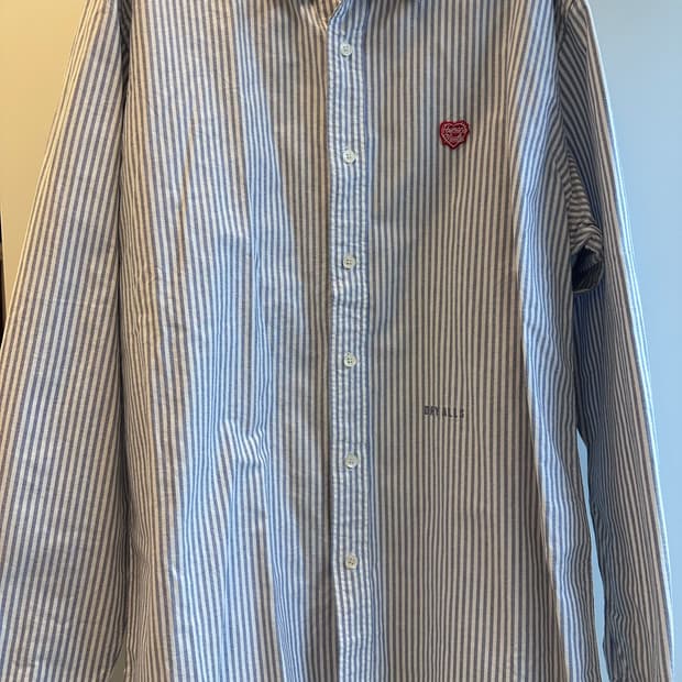 휴먼 메이드 스트라이프 옥스포드 BD 셔츠 블루