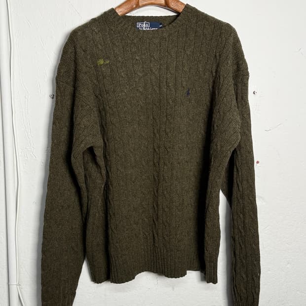90‘s 폴로 랄프로렌 램스울 케이블 니트 스웨터 105