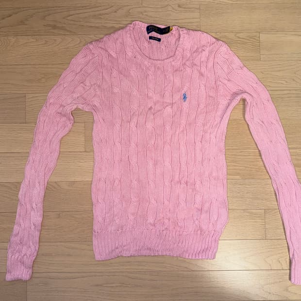 폴로 랄프로렌 꽈배기 케이블 니트 여성 (핑크)