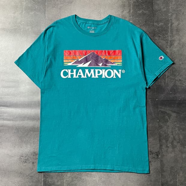 CHAMPION 챔피온 틸그린 그래픽 반팔 티셔츠 A01270