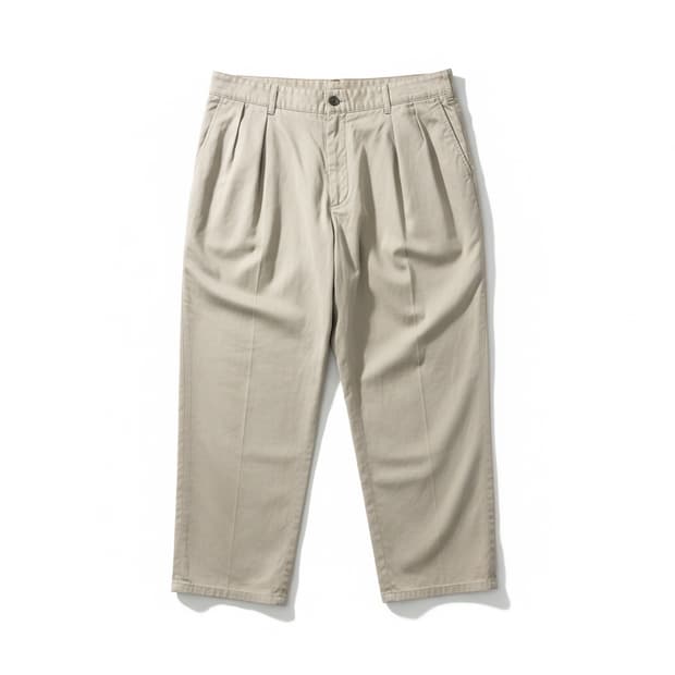 RISES&BELOW 라이즈앤빌로우 베이지 핀턱 와이드 팬츠