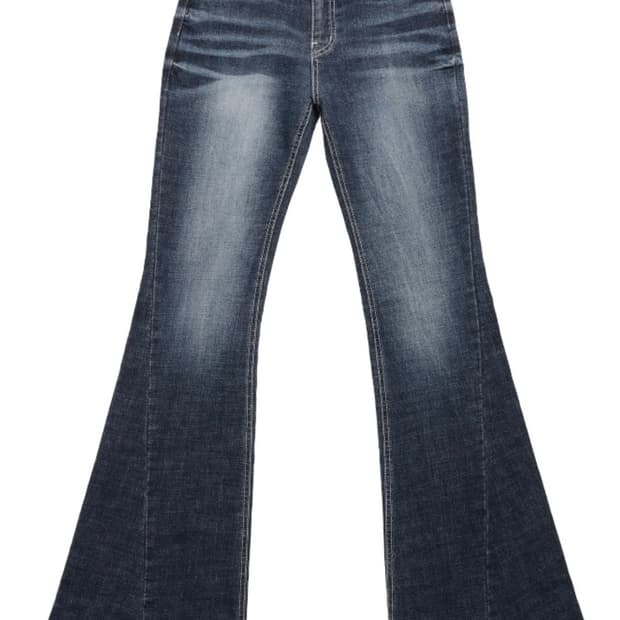 (숏) 시너진 캣워싱 데님 팬츠 딥블루