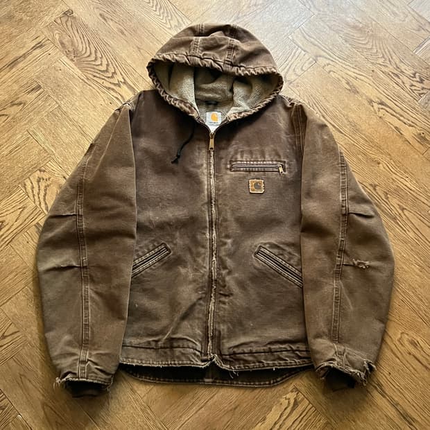 [M]칼하트 USA J141 빈티지 워싱 다크브라운 액티브 워크 자켓