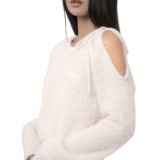 클리시어 Love poem neck string knit, Pink