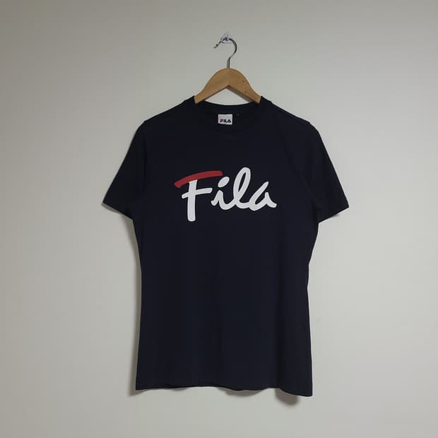 (S) FILA 휠라 블랙 로고 반팔 티셔츠