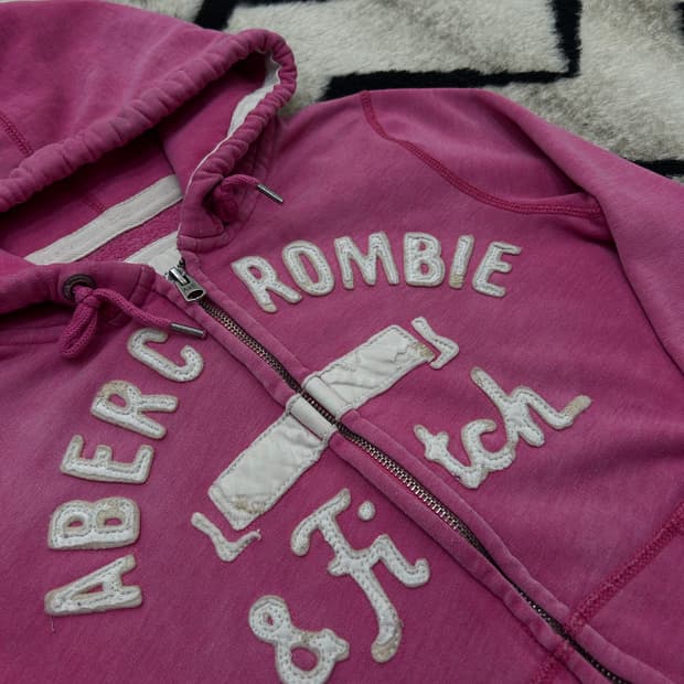 [M]아베크롬비 스펠아웃 후드집업/핑크/물빠짐