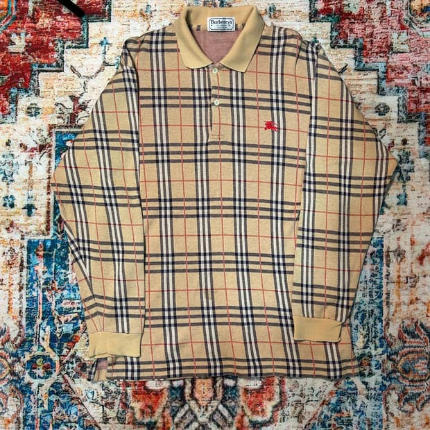 [L] 80s 버버리 노바체크 카라티