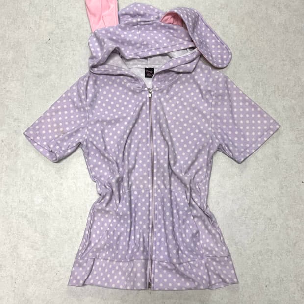 갸루 토끼귀 도트후디반팔 