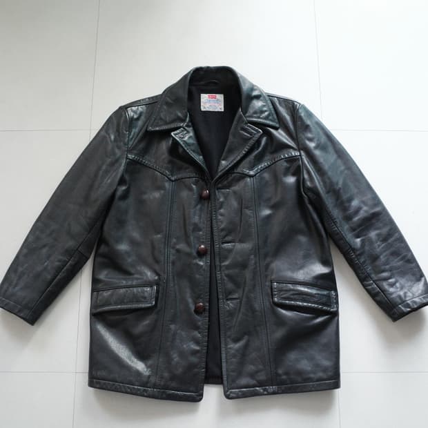90s 리바이스 렌치 웨스턴 리얼 레더 자켓 M