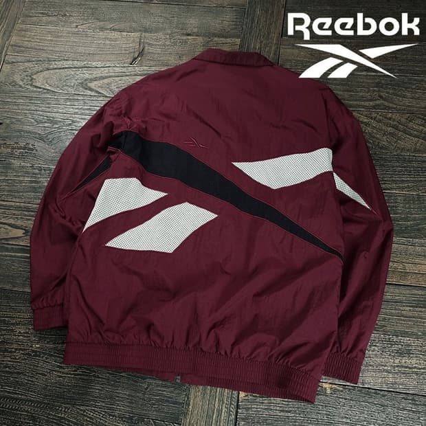 [리복] 빅로고 오버핏 바람막이 자켓 버건디 M20050