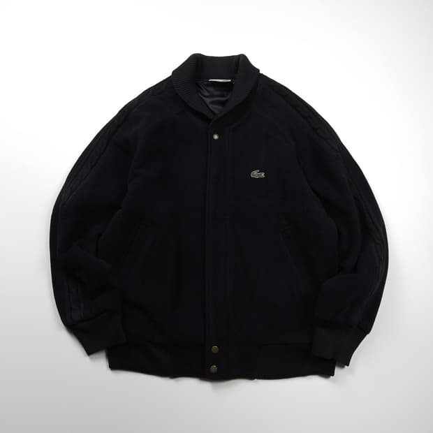 라코스테 아카이브 자수로고 디테일 울 해링턴 자켓 (L)
