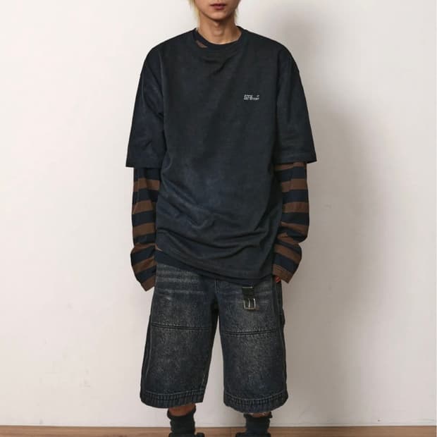 (중고/L) ETCE DENIM BERMUDA SHORTS (black)