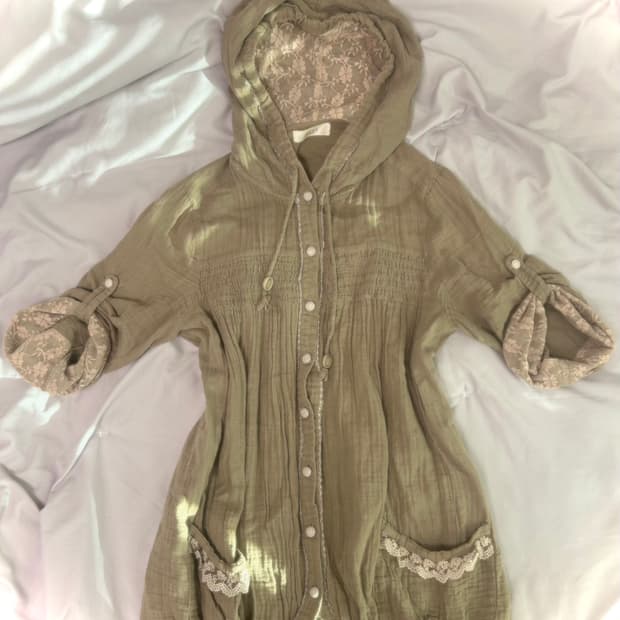 희귀 엑시즈팜 핀터깔 모리걸 카키 야상 블라우스 그런지페어리 빈티지