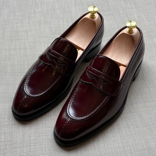 [UK7]  YANKO 14979 버건디 브라운 카프 와이팁 페니 로퍼