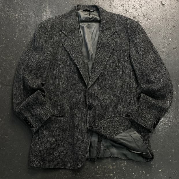 100 해리스트위드 해링본 울 자켓 