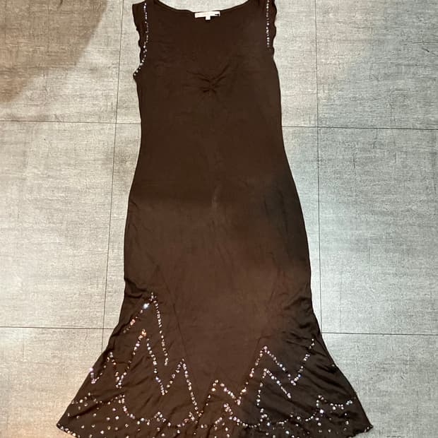 일본빈티지 Taylor 핀터깔y2k 모리걸 달천깔페어리 비즈슬립원피스