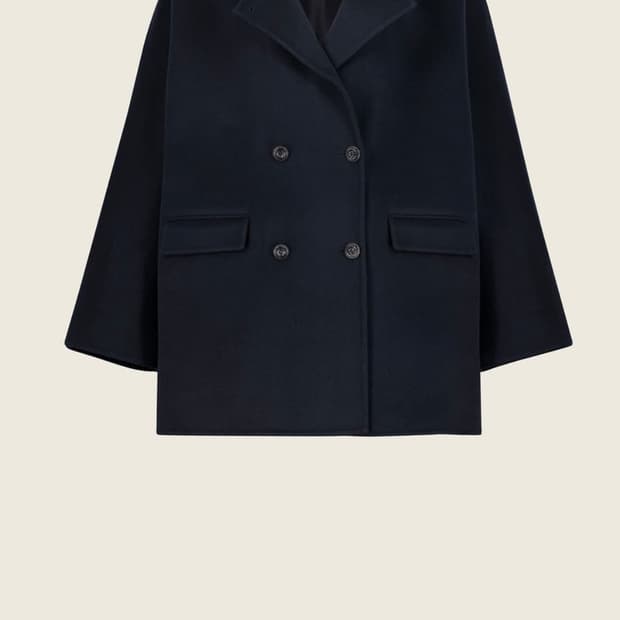 [새상품]유메르 모엘 캐시미어 더블 코트 네이비