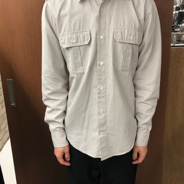 드리스반노튼 스트라이프 밀리터리 셔츠 46
