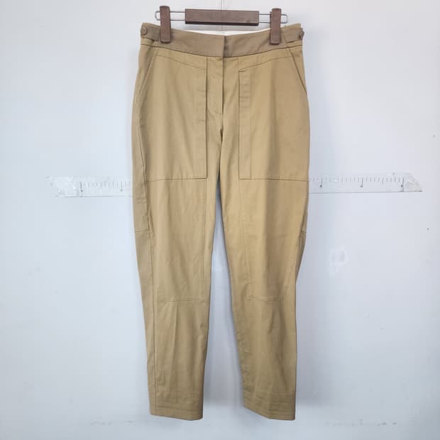 시스템 베이지색 면 캐주얼 바지