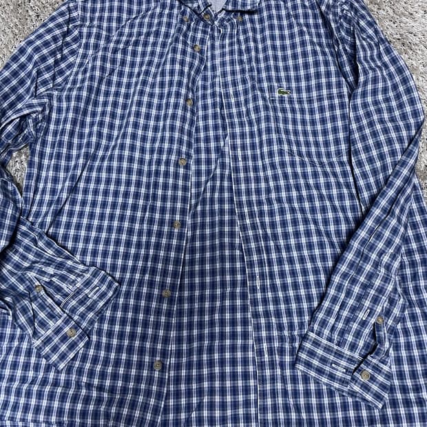 라코스테 체크 긴팔셔츠 사이즈 105