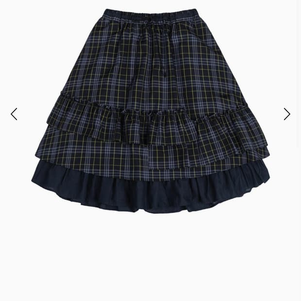 오헤시오 CHECK FRILL MIDI SKIRT, NAVY