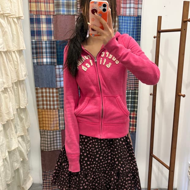 아베크롬비 핑크 후드집업