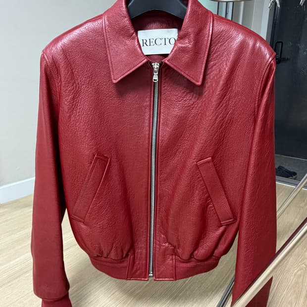 렉토 빈티지 레드 레더 자켓
