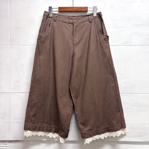 SM2 린넨 코튼 버뮤다 모리걸 레이스 팬츠  JPN