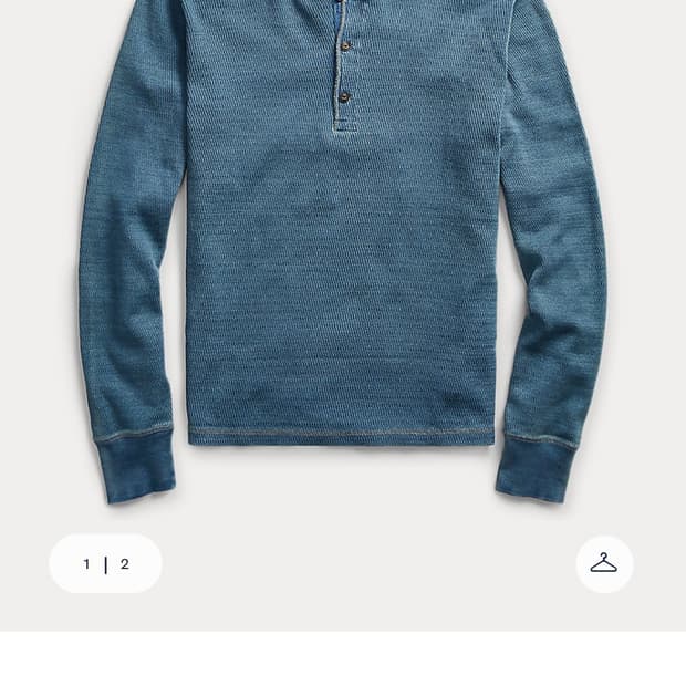 더블알엘 인디고 자카드 헨리넥 xl