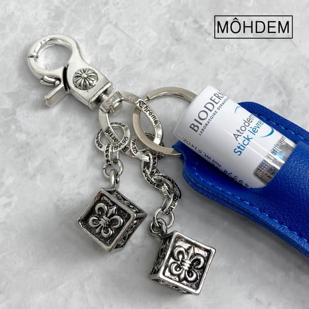 [Unsex] 립밤 케이스 크롬주사위 키링 열쇠고리