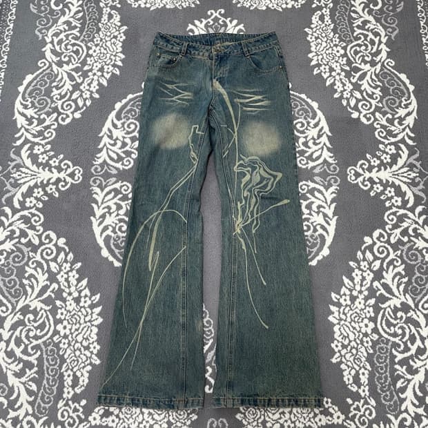 위세임랩 페인팅 부츠컷 데님