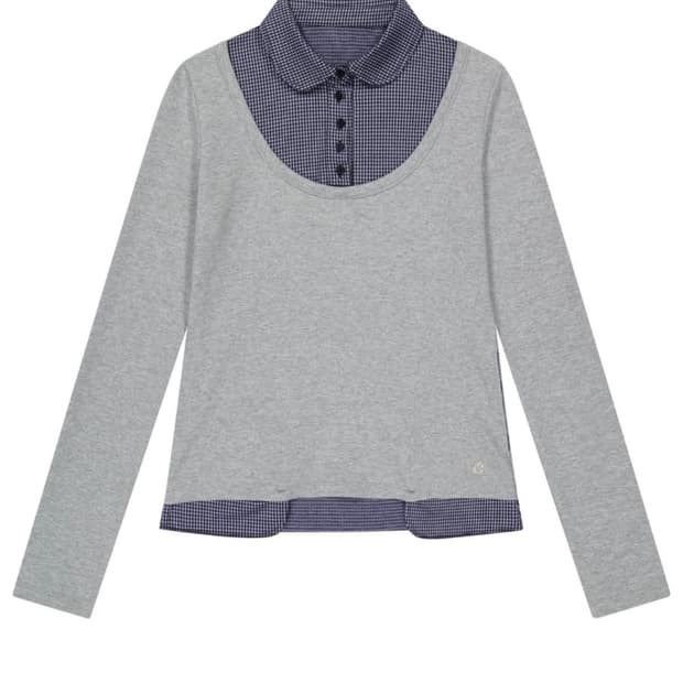 코이세이오 레이어드 롱슬리브 멜란지 그레이