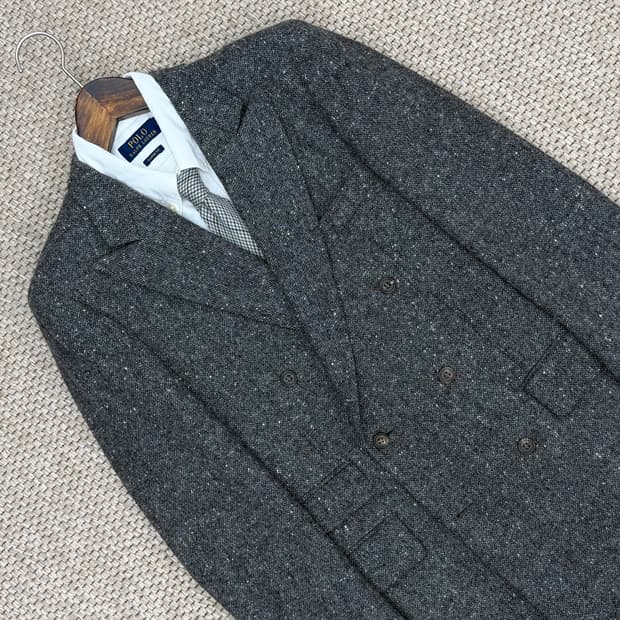 폴스튜어트 네프 트위드 더블 브레스티드 자켓