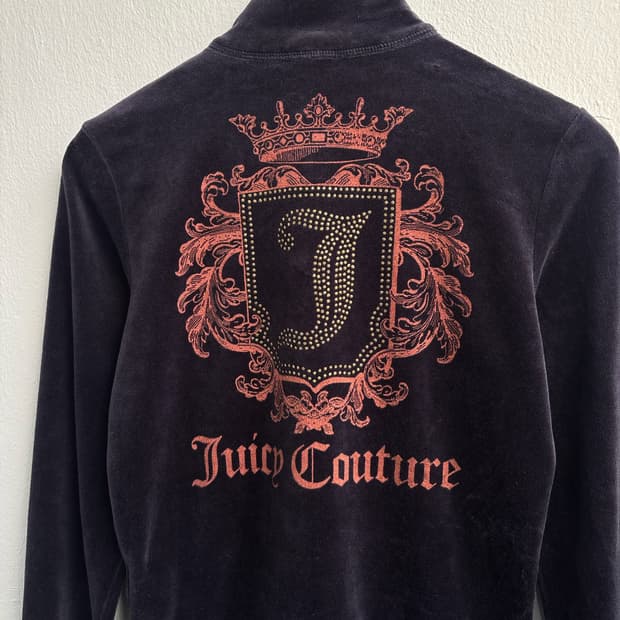 Juicy Couture Navy Velvet Zip-Up