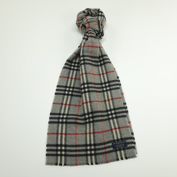 MX179 버버리 그레이 노바체크 램스울 목도리 머플러
