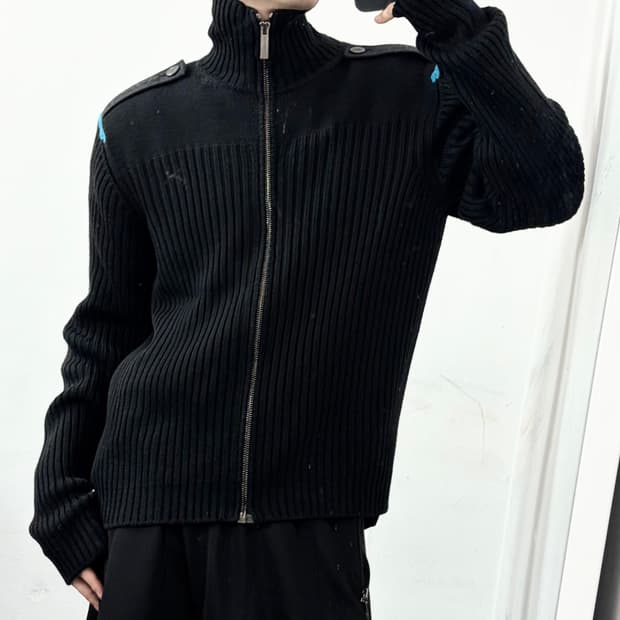 버버리 런던 메리노울 니트 자켓