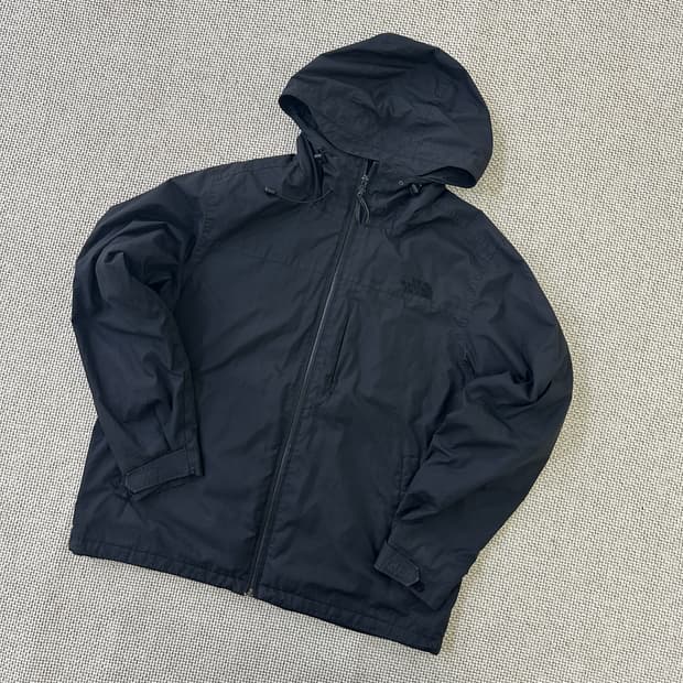 110 노스페이스 블랙 후드 바람막이 0423D