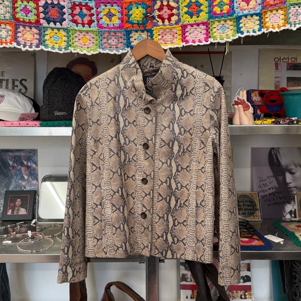 Python Pattern Leather Jacket  