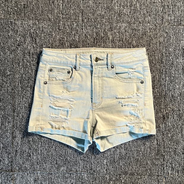 아메리칸 이글 라이트 워싱 데님 숏팬츠