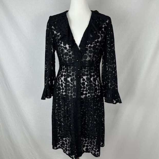 Anna Sui 도트 시스루 롱가디건 