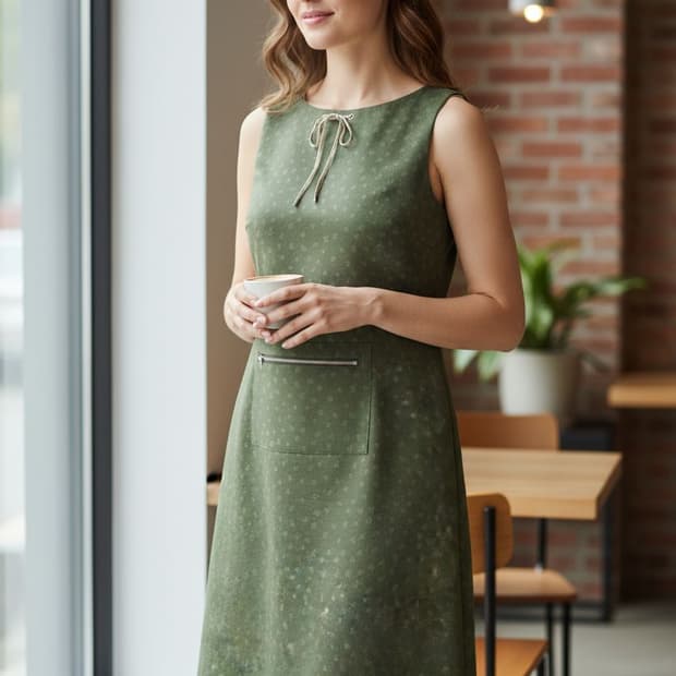MARC JACOBS LOOK  카키 패턴 민소매 원피스
