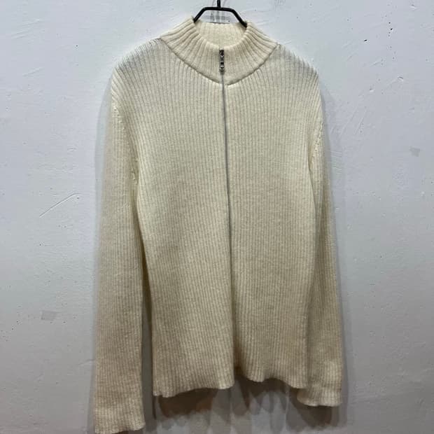 캐서린 햄넷 모헤어 골지 니트집업 Made in JAPAN (L)